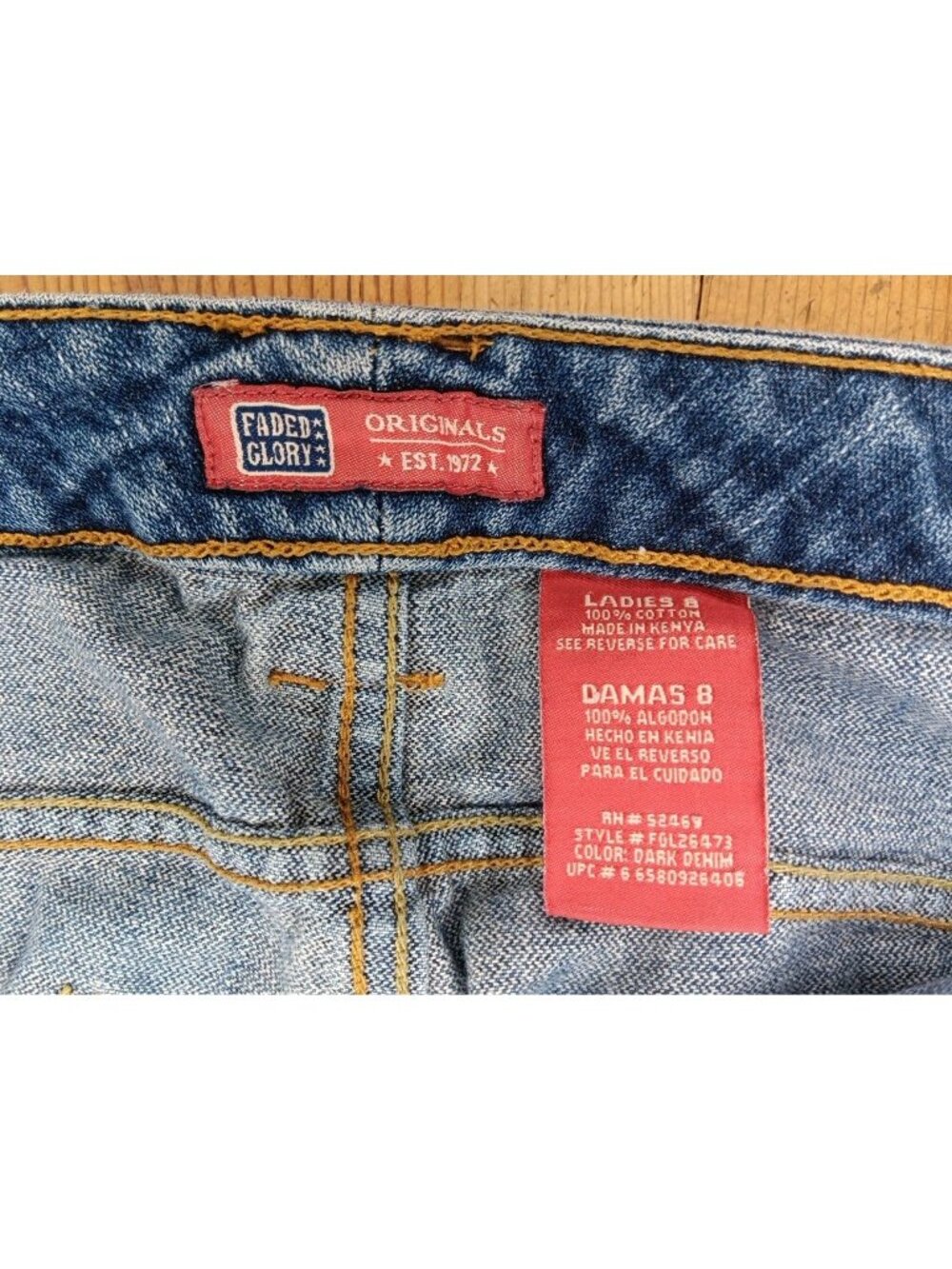 Vtg Faded Glory Utility Capri Jeans Womens 8 Medium Wash Denim Pockets Cotton - Picture 6 of 7